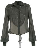 Andrea Bogosian Embellished Silk Shirt - Green