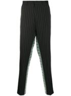 Paura X Kappa Pinstriped Trousers - Black