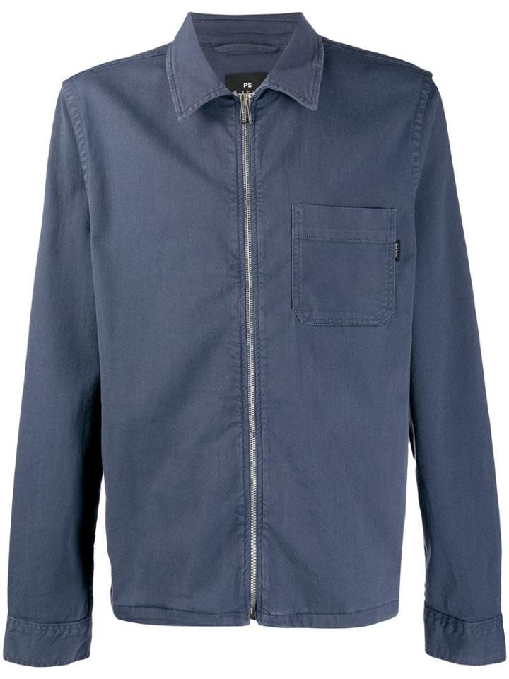 Ps Paul Smith Zip-up Pocket Bomber Jacket - Blue