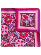 Kiton Floral Print Silk Scarf - Pink