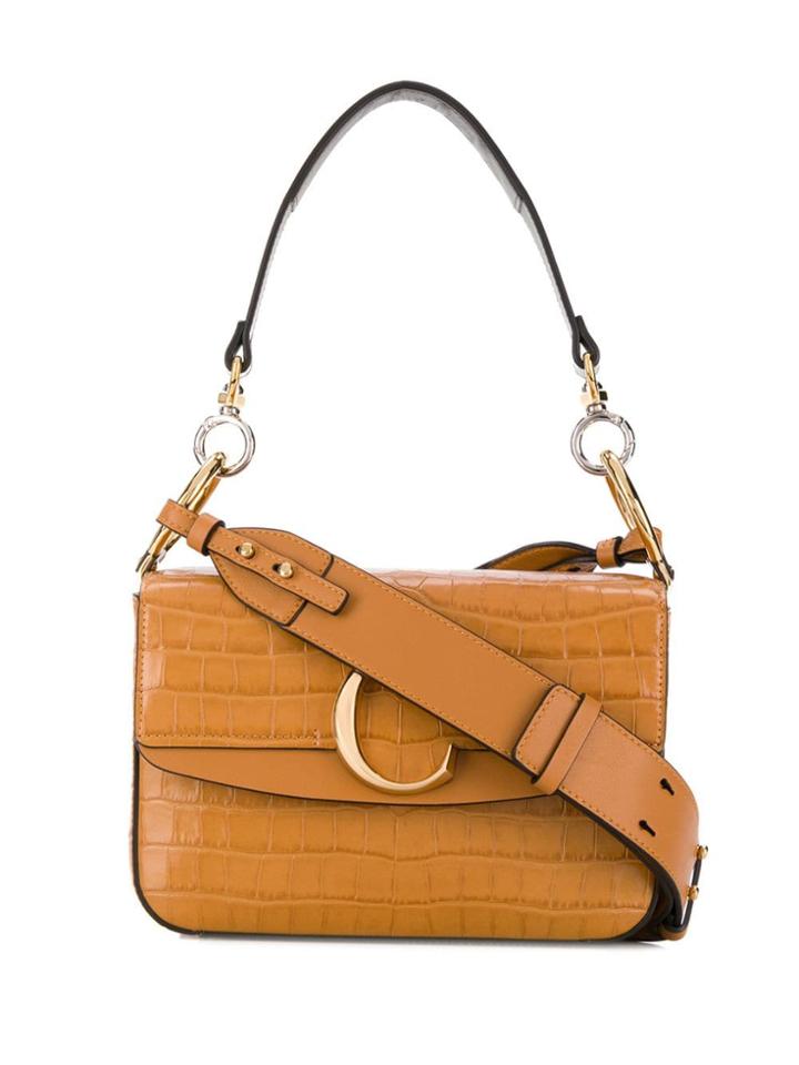 Chloé Moc Croc Shoulder Bag - Neutrals