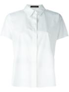 Cédric Charlier Loose-fit Short Sleeved Blouse, Women's, Size: 38, White, Cotton