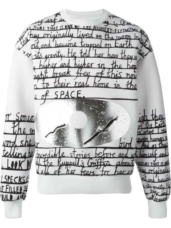 Juun.j Hand Written Print Sweatshirt, Men's, Size: 48, Polyester/polyurethane