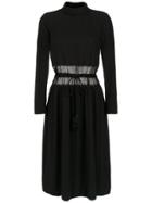 À La Garçonne Sheer Panel Midi Dress - Black