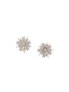 Monet Vintage 1970's Silver-plated Floral Earrings