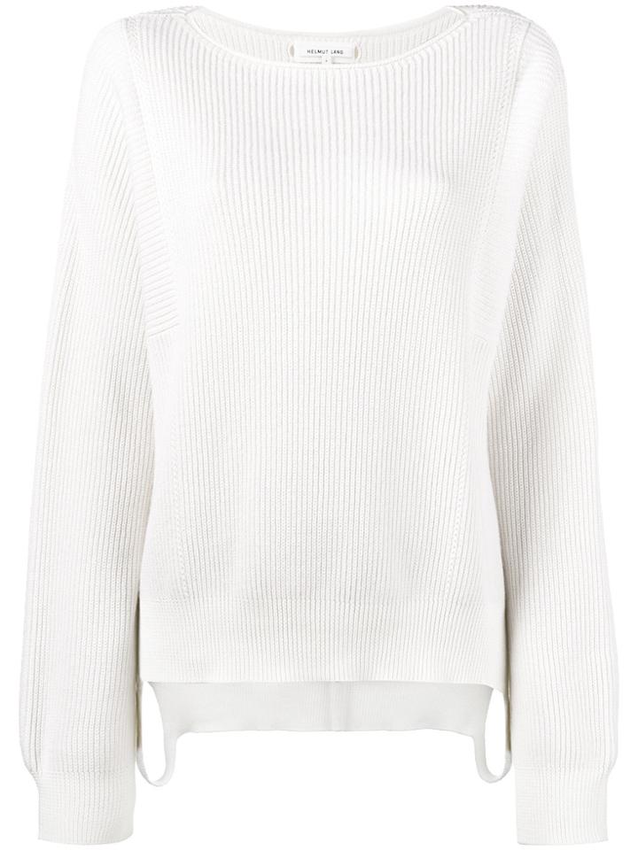 Helmut Lang Ribbed Cutout Jumper - White