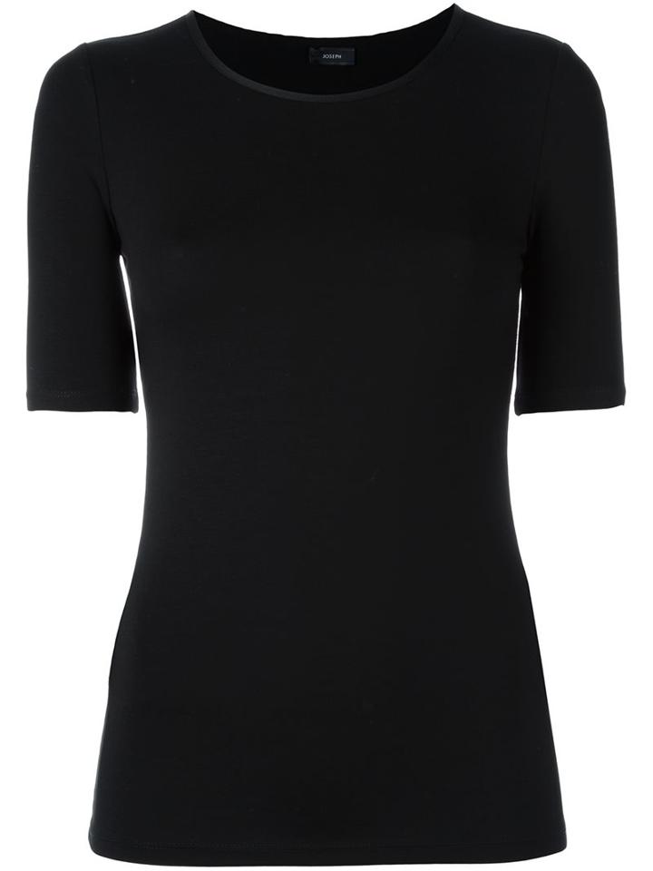 Joseph Basic T-shirt, Women's, Size: Large, Black, Lyocell/cotton/spandex/elastane