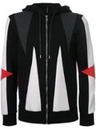 Neil Barrett Geometric Hoodie, Men's, Size: Medium, Black, Cotton/lyocell