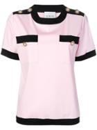 Edward Achour Paris Buttoned Round Neck T-shirt - Pink