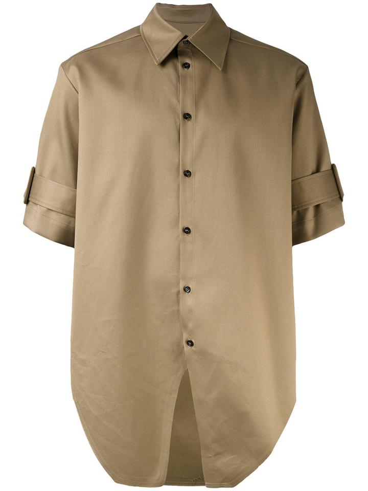Yang Li - Belted Short Sleeve Shirt - Men - Cotton - 48, Green, Cotton