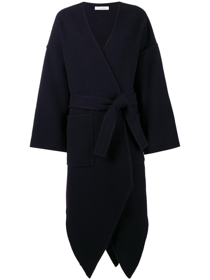 Jw Anderson Belted Asymmetric Coat - Blue