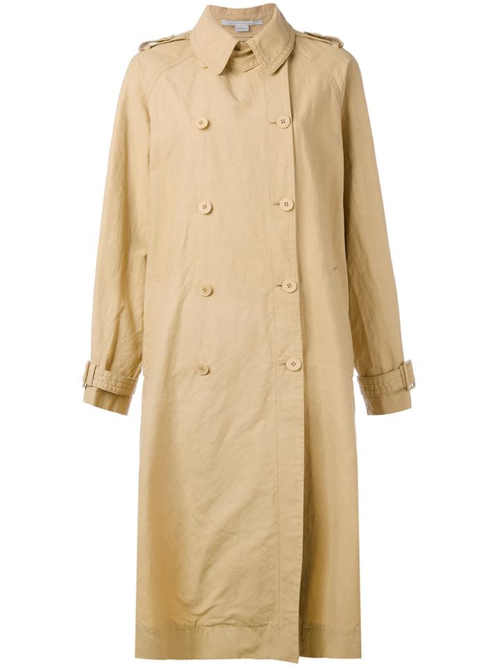 Stella Mccartney Double Breasted Trench Coat - Nude & Neutrals