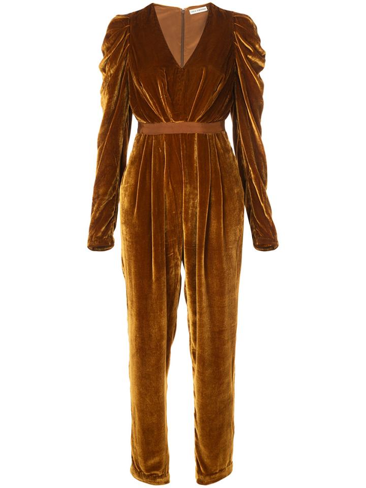 Ulla Johnson Plunge Neck Jumpsuit - Yellow & Orange