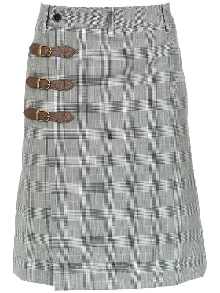 À La Garçonne Checkered Kilt - Grey