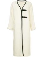 Muller Of Yoshiokubo Contrast Ribbed Cardi-coat - White