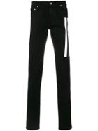 Kenzo Striped Straight-leg Jeans - Black