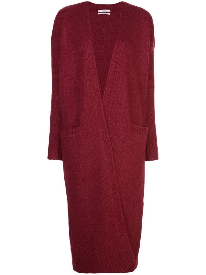 Co Long Line Cardigan - Red