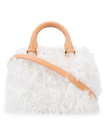 Brother Vellies - Mini Island Tote - Women - Calf Leather/goat Fur - One Size, Women's, White, Calf Leather/goat Fur