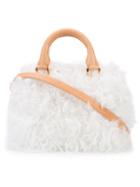 Brother Vellies - Mini Island Tote - Women - Calf Leather/goat Fur - One Size, Women's, White, Calf Leather/goat Fur
