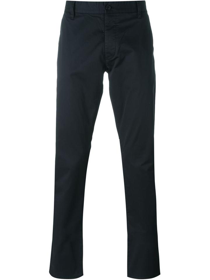 Armani Jeans Classic Chino Trousers, Men's, Size: 32, Blue, Cotton/spandex/elastane