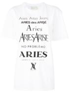 Aries - Logo Print T-shirt - Women - Cotton - 2, White, Cotton