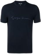 Giorgio Armani Signature Logo T-shirt - Blue