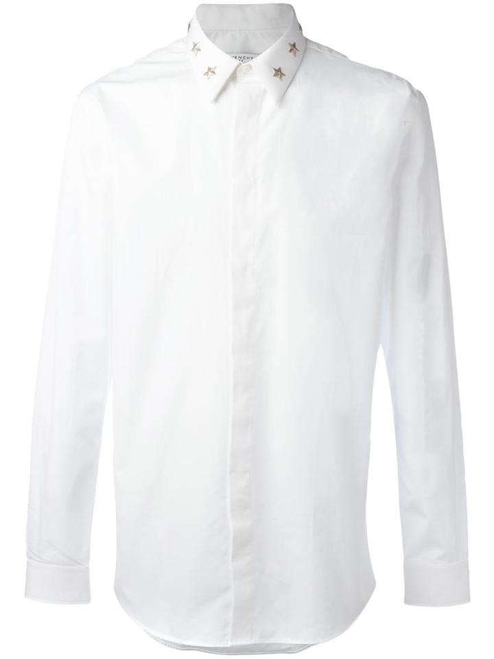 Givenchy Studded Collar Shirt, Men's, Size: 40, White, Cotton