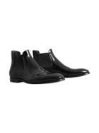 Burberry Polished Leather Chelsea Boots - Black