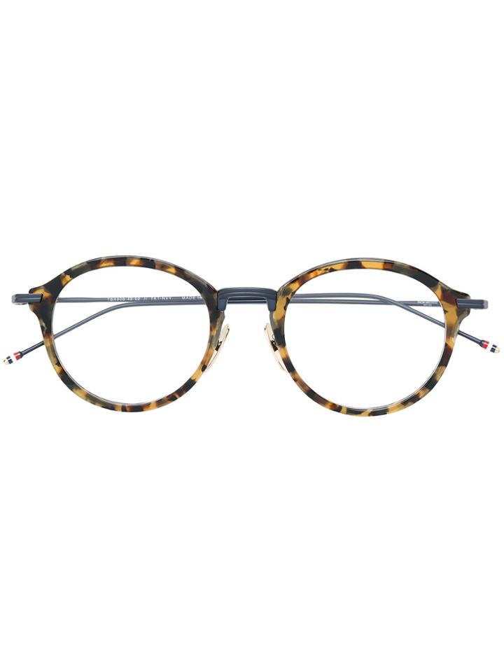 Thom Browne Eyewear Tortoiseshell Effect Eye Glasses - Black
