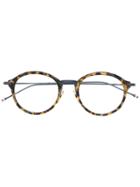 Thom Browne Eyewear Tortoiseshell Effect Eye Glasses - Black