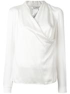 Max Mara Crossed Draped Blouse, Women's, Size: 48, White, Silk