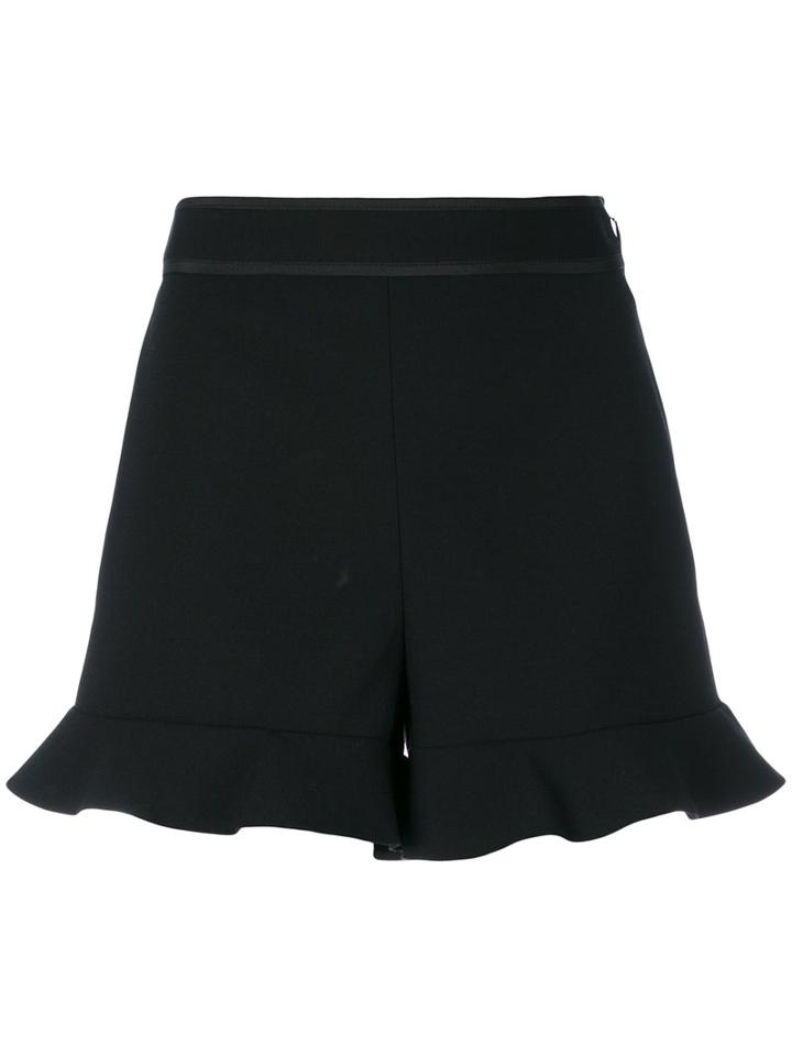 Red Valentino - Ruffled Mini Shorts - Women - Polyester/spandex/elastane/viscose - 38, Black, Polyester/spandex/elastane/viscose