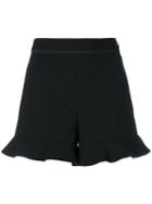 Red Valentino - Ruffled Mini Shorts - Women - Polyester/spandex/elastane/viscose - 38, Black, Polyester/spandex/elastane/viscose