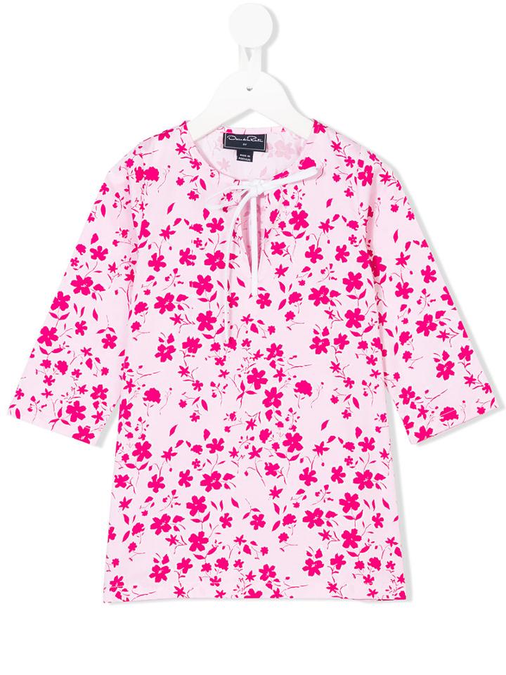 Oscar De La Renta Kids - Floral Print Top - Kids - Cotton - 4 Yrs, Pink/purple