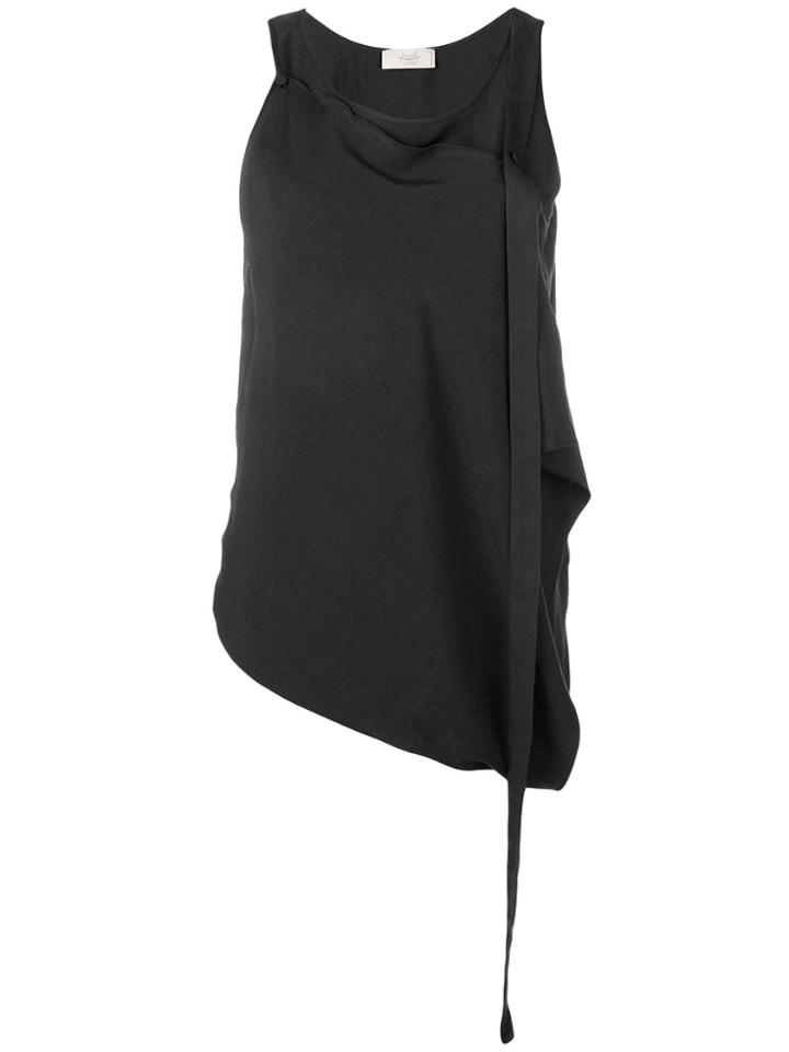 Maison Flaneur Asymmetric Tank Top - Black