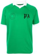 Palm Angels Logo Print Collar T-shirt, Men's, Size: Small, Green, Cotton/polyester