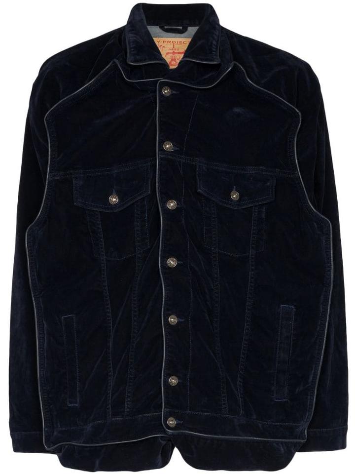 Y/project Piped Denim Jacket - Blue