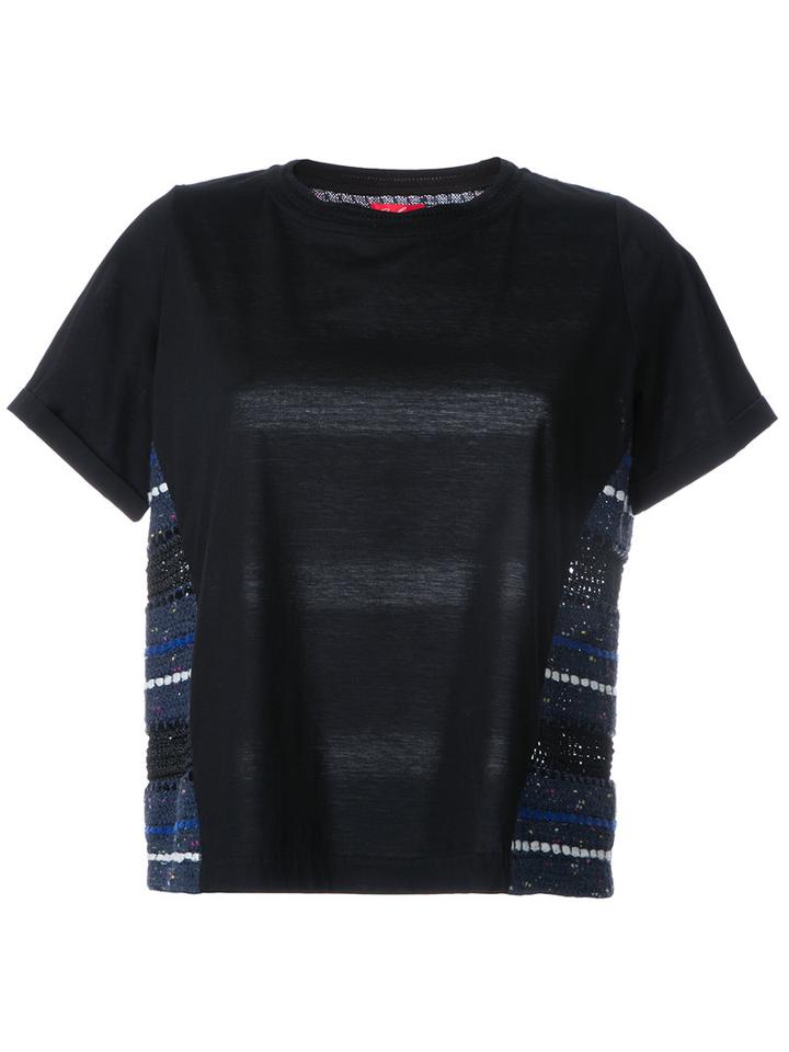 Coohem Tweed Detail Blouse, Women's, Size: 38, Black, Cotton/linen/flax/acrylic/cupro