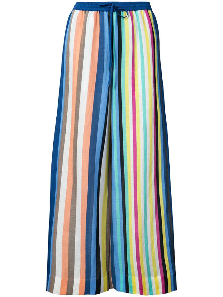 Dvf Diane Von Furstenberg Striped Linen Trousers - Multicolour