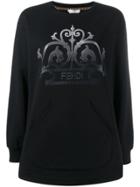 Fendi Embroidered Ff Logo Sweater - Black
