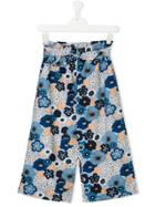 Chloé Floral Cotton Trousers - Blue