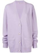 Miu Miu Deep V-neck Cardigan - Pink & Purple