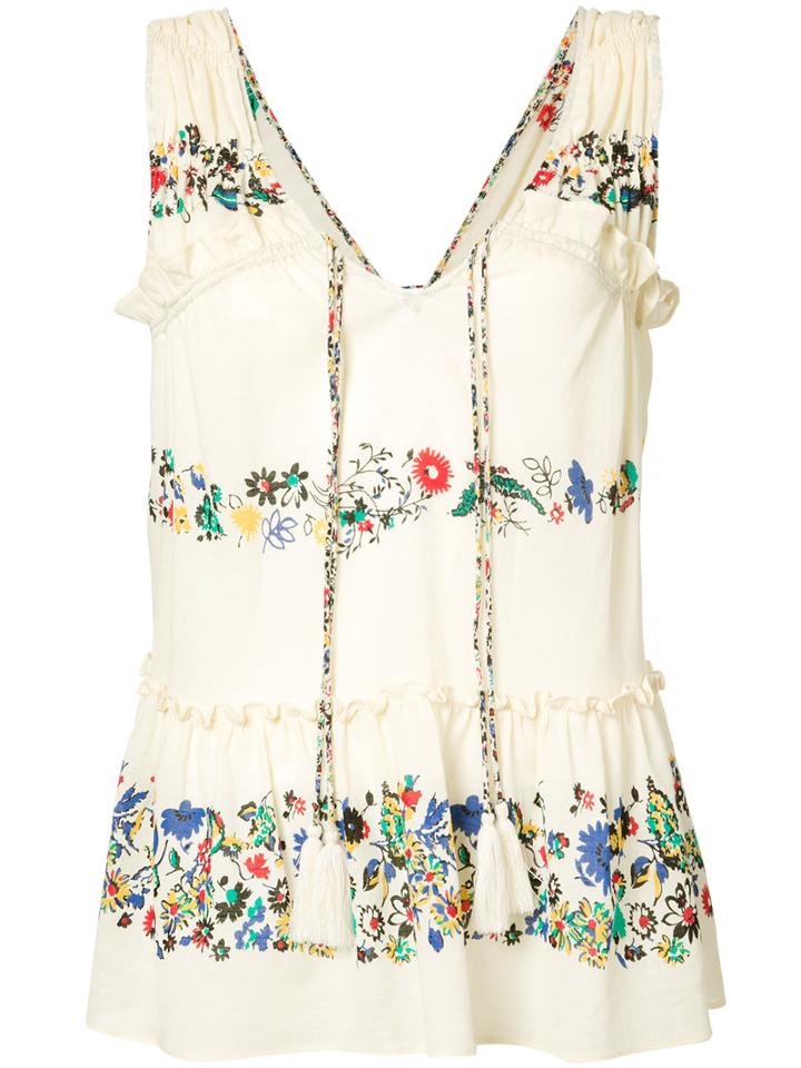 Derek Lam 10 Crosby - Floral Vest - Women - Cotton - 10, Yellow/orange, Cotton