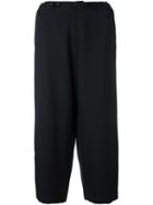 Yohji Yamamoto Wide Leg Cropped Trousers, Women's, Size: 1, Black, Wool