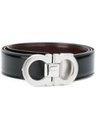 Salvatore Ferragamo Double Gancini Buckle Belt - Black