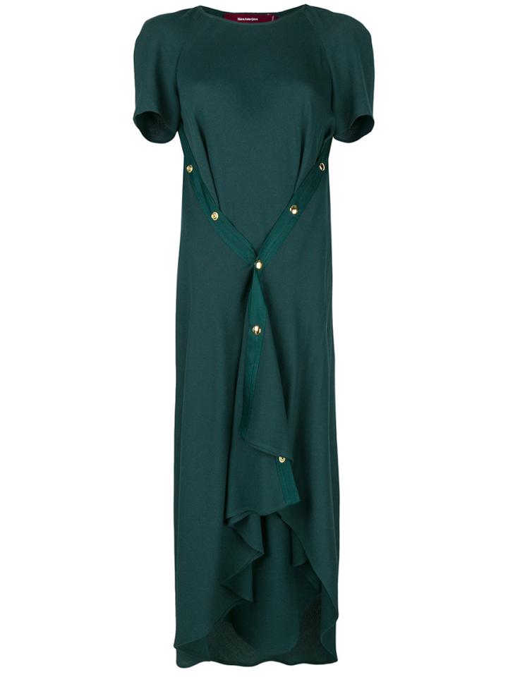 Sies Marjan Popper Front Asymmetric Midi Dress - Green
