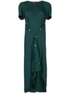 Sies Marjan Popper Front Asymmetric Midi Dress - Green