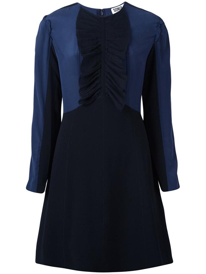 Sonia By Sonia Rykiel Draped Detailing Fitted Dress, Women's, Size: 42, Black, Polyester/spandex/elastane