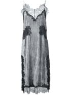 Irene Lace Panel Camisole Dress, Women's, Size: 36, Grey, Polyester