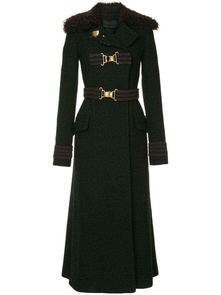 Proenza Schouler Double Breasted Bouclé Long Coat - Black